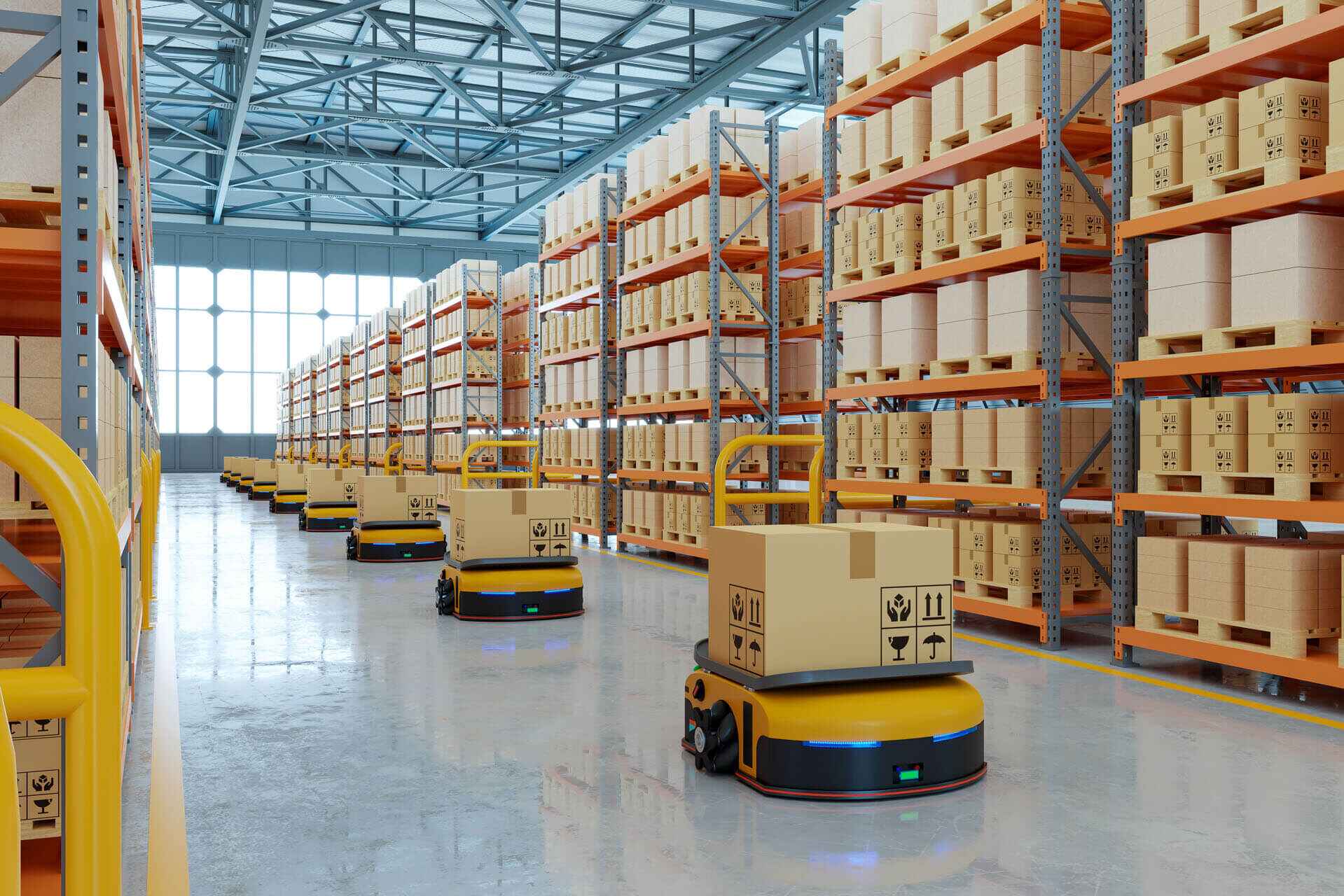 Robots in warehouse