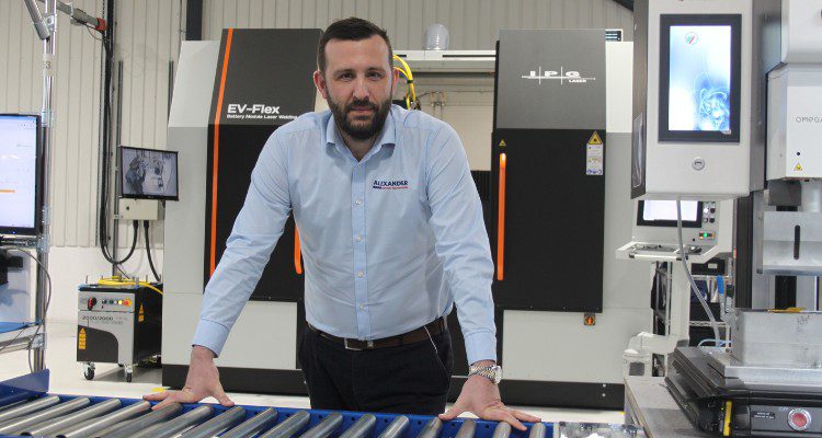 ABT Alexander Battery Technologies CEO Mark Rutherford on the production floor at the UK battery manufacturer's production facility.