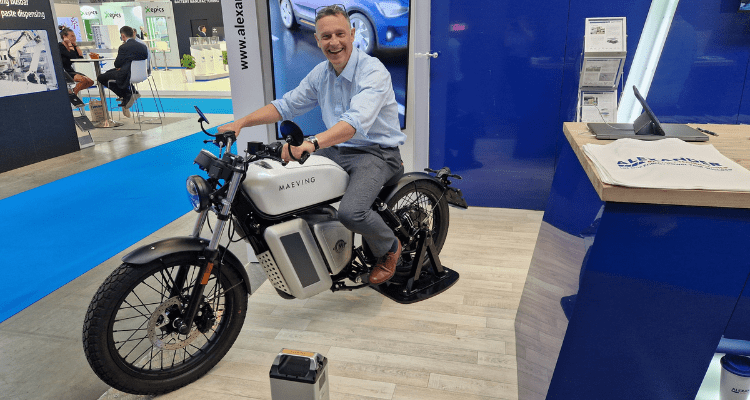 Ian Sharp on an Electric Motorbike